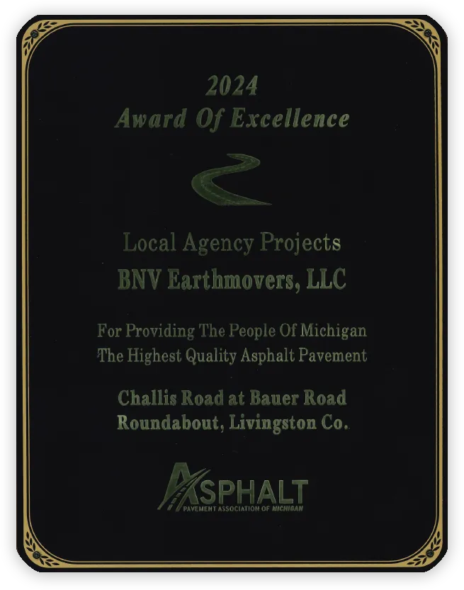 2024 Award of Excellence BNV Earthmovers LLC